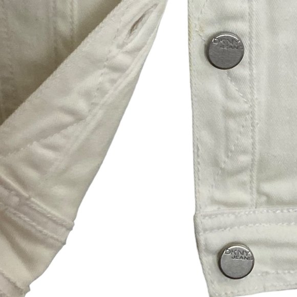 (4-126) NWT DKNY White Denim Jean Vest w/Hobnails - Picture 6 of 11